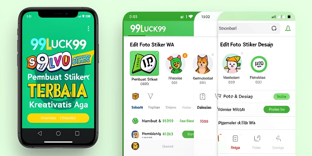 Tampilan antarmuka 99LUCK99 yang memungkinkan pembuatan stiker inovatif.