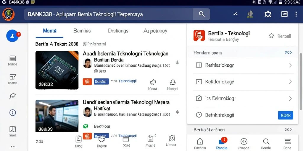Tampilan antarmuka aplikasi BANK338 yang modern dan informatif.