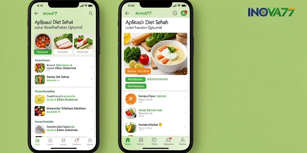 Antarmuka INOVA77 yang menarik dan mudah digunakan untuk Diet Sehat.