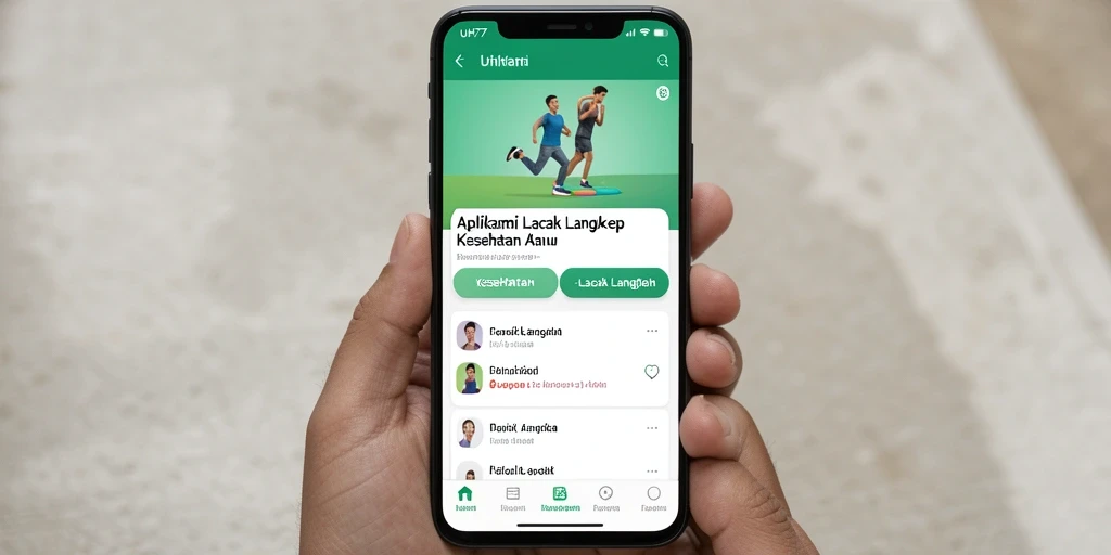 Tampilan antarmuka UH77 yang menampilkan data langkah yang jelas.